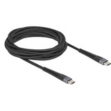 DeLOCK USB 2.0 kabel, USB-C stik > USB-C stik med forlænget bøjebeskyttelse Sort