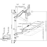 Digitus DA-90372 skærmbeslag og -stativer 81,3 cm (32") Sort Skrivebord Sort, 8 kg, 43,2 cm (17"), 81,3 cm (32"), 100 x 100 mm, Højdejustering, Sort