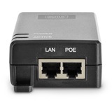 Digitus DN-95103-2 PoE adapter Gigabit Ethernet 48 V, PoE injektor Gigabit Ethernet, 10,100,1000 Mbit/s, IEEE 802.3at, Sort, 400 m, Kina