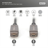 Digitus HDMI / Micro HDMI AOC hybrid fiberoptisk kabel, UHD 4K Sort