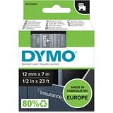 Dymo Ægte D1-etiketter | Hvid tekst på klar tape | 12 mm x 7 m | Selvklæbende etiketter til LabelManager-mærkemaskiner | Fremstillet i Europa Hvid på transparent, Polyester, Belgien, -18 - 90 °C, DYMO, LabelManager, LabelWriter 450 DUO