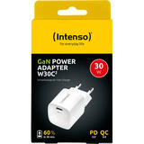 Intenso Power Adapter W30C² GaN, Oplader Hvid