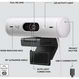 Logitech Brio 500, Webcam Hvid/Sort