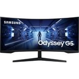 SAMSUNG Odyssey C34G55TWWR 86,4 cm (34") 3440 x 1440 pixel UltraWide Quad HD LED Sort, Gaming Skærm Sort, 86,4 cm (34"), 3440 x 1440 pixel, UltraWide Quad HD, LED, 1 ms, Sort