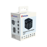 Verbatim 49543 strømstik adapter Universel Sort, Rejse stikkontakt Sort, Universel, Universel, Type A, Type B, Type C (eurostik), Type E (FR), Type F, Type G (UK), Type I (AU), Type J (CH),..., Type A, Type B, Type C, Type D (UK), Type E (FR), Type F, Type G (UK), Type H (IL), Type I (AU),..., 100 - 250 V, 50 - 60 Hz