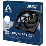 ARCTIC P14 PWM PST CO Computerkabinet Ventilator 14 cm Sort, Sag fan Sort, Ventilator, 14 cm, 1700 rpm, 24,5 dB, 72,8 kubikfod/min., 123,76 m³/t