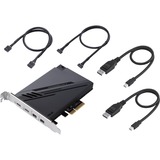 ASUS ThunderboltEX 4 interface-kort/adapter Intern Mini DisplayPort, PCIe, Thunderbolt, USB 2.0, USB 3.2 Gen 2 (3.1 Gen 2), Controller PCIe, Mini DisplayPort, PCIe, Thunderbolt, USB 2.0, USB 3.2 Gen 2 (3.1 Gen 2), PCIe 3.0, Sort, PC, Intel Thunderbolt 4 JHL8540