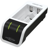 Ansmann Comfort Mini Husholdningsbatteri DC, USB, Oplader Hvid/Sort, Nikkel-Metalhydrid (NiMH), AA, AAA