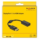 DeLOCK 61011 videokabel adapter 0,15 m DisplayPort HDMI Sort Sort, 0,15 m, DisplayPort, HDMI, Hanstik, Hunstik, Lige