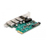 DeLOCK PCI Express x1 kort til 3 x USB 5 Gbps Type-A stik + 1 x Gigabit LAN, Controller 