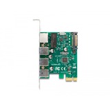 DeLOCK PCI Express x1 kort til 3 x USB 5 Gbps Type-A stik + 1 x Gigabit LAN, Controller 