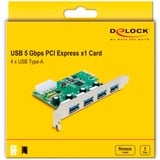 DeLOCK PCIe x1 kort til 4x ekstern USB Type-A 5 Gbit/s, USB-controlleren 