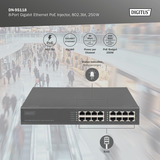 Digitus 8-port Gigabit Ethernet PoE-injektor, 802.3bt, 250W, PoE injektor grå