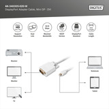 Digitus AK-340305-020-W, Adapter Hvid