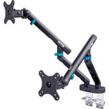 Digitus Dobbelt design skærmholder, 2x 35", 2x 10 kg, Skærmbeslag Sort