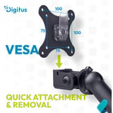 Digitus Dobbelt design skærmholder, 2x 35", 2x 10 kg, Skærmbeslag Sort