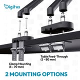 Digitus Dobbelt design skærmholder, 2x 35", 2x 10 kg, Skærmbeslag Sort