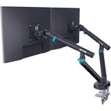 Digitus Dobbelt design skærmholder, 2x 35", 2x 10 kg, Skærmbeslag Sort