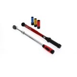 GEDORE rødt hjulskiftesæt, 5 dele, Momentnøgle Sort/Rød