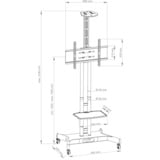 HAGOR 8209 skærmbeslag og -stativer 139,7 cm (55") Sort Gulv, Stativsystem Sort, Fritstående, 50 kg, 81,3 cm (32"), 139,7 cm (55"), 600 x 400 mm, Sort