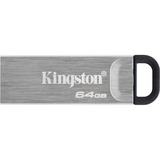 Kingston DataTraveler Kyson USB-nøgle 64 GB USB Type-A 3.2 Gen 1 (3.1 Gen 1) Sølv, USB-stik Sølv, 64 GB, USB Type-A, 3.2 Gen 1 (3.1 Gen 1), 200 MB/s, Uden hætte, Sølv