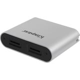 Kingston USB 3.2 Gen1 Workflow Dual-Slot microSDHC/SDXC UHS-II-kortlæser Sølv/Sort