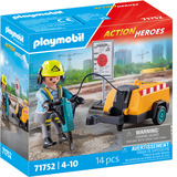 PLAYMOBIL Action Heroes Bygningsarbejder med mejsel, Bygge legetøj 