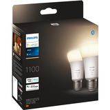 Philips Hue White A60 Smart Lampe E27 Dobbeltpakke 1100 lm, LED-lampe 