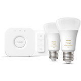Philips Hue White Ambiance Startpakke: E27 Pære A60 Dobbeltpakke + Dæmper, LED-lampe 