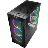 Sharkoon REV300 Tower Sort, Towerkabinet Sort, Tower, PC, Sort, ATX, EATX, micro ATX, Mini-ITX, Hærdet glas, Kabinet faner