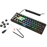 Sharkoon SGK50 S4 tastatur USB QWERTZ Tysk Sort, Gaming-tastatur Sort, DE-layout, Kalih rød, 60%, USB, QWERTZ, RGB LED, Sort