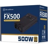 SilverStone FX500 enhed til strømforsyning 500 W 20+4 pin ATX Flex ATX Sort, PC strømforsyning Sort, 500 W, 90 - 264 V, 47 - 63 Hz, Aktiv, 90 W, 500 W