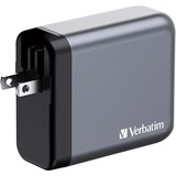 Verbatim GNC-140 Universel Sort, Grå Vekselstrøm Hurtig opladning Indendørs, Oplader grå, Indendørs, Vekselstrøm, 20 V, Sort, Grå