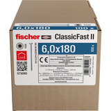 fischer Spånpladeskrue ClassicFast II 6,0x180 forsænket TX 