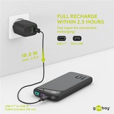 goobay 53936 powerbank Lithium polymer (LiPo) 10000 mAh Sort, Power Bank Sort, 10000 mAh, Lithium polymer (LiPo), 3,7 V, Sort