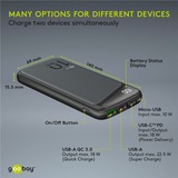 goobay 53936 powerbank Lithium polymer (LiPo) 10000 mAh Sort, Power Bank Sort, 10000 mAh, Lithium polymer (LiPo), 3,7 V, Sort