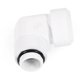 Alphacool Eiszapfen 16mm HardTube skruefitting 90° drejelig G1/4 - Hvid, Forbindelse Hvid