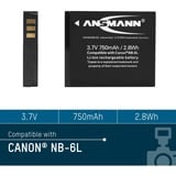 Ansmann A-Can NB-6L Lithium-Ion (Li-Ion) 750 mAh, Kamera batteri 750 mAh, 3,7 V, Lithium-Ion (Li-Ion), Detail