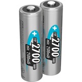 Ansmann Blister 2 X Accu, AA, 2700mAh AA / HR6 Nikkel-Metalhydrid (NiMH), Batteri Sølv, AA, 2700mAh, AA / HR6, Nikkel-Metalhydrid (NiMH), 1,2 V, 2700 mAh, Blå