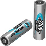 Ansmann Blister 2 X Accu, AA, 2700mAh AA / HR6 Nikkel-Metalhydrid (NiMH), Batteri Sølv, AA, 2700mAh, AA / HR6, Nikkel-Metalhydrid (NiMH), 1,2 V, 2700 mAh, Blå