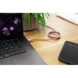 Ansmann Silikonekabel USB-C til USB-C Rosa
