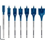 Bosch 2 608 900 334 borehoved Spade borehoved 7 stk, Drill bit sæt Boremaskine, Spade borehoved, Blødt træ, Blå, Grå, 235 mm, 215 mm