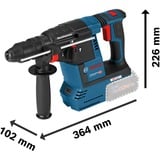 Bosch GBH 18V-26 F Professional trådløs borehammer 4350 bpm or slag i minuttet Lithium-Ion (Li-Ion) 3,6 kg Blå/Sort, Lithium-Ion (Li-Ion), 18 V, 3,6 kg, 378 mm, 225 mm, Sort, Blå