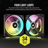 Corsair iCUE LINK QX120 RGB 120mm Renoveret, Sag fan Sort