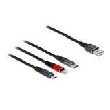 DeLOCK 87277 USB-kabel 1 m USB 2.0 USB A Micro-USB B/Lightning/Apple 30-pin Grøn, Sort, Rød, Blå multi-coloured, 1 m, USB A, Micro-USB B/Lightning/Apple 30-pin, USB 2.0, Grøn, Sort, Rød, Blå