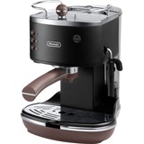 DeLonghi Icona Vintage Fuld-auto Espressomaskine 1,4 L Sort/højglans sølv, Espressomaskine, 1,4 L, Kaffekapsel, Malet kaffe, 1100 W, Sort