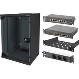 Digitus DN-10-SET-2-B stativ 9U Fritstående reol Sort, IT kabinet Sort, Fritstående reol, 9U, 30 kg, Nøglelås, Rack skinner, Sort