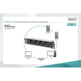 Digitus DN-95418, Strømskinne Sort/aluminium