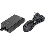 Digitus Gigabit Ethernet PoE+ injektor, 802.3at 30 W, PoE injektor Sort