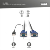 Digitus KVM-kabelsæt USB DS-19231, til KVM-konsoller, Y-kabel Sort